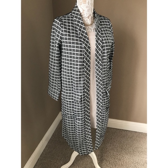Longline open checkered duster Coat - Picture 4 of 6